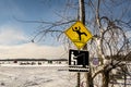 Ice Fishing Cabins and Signs scene in Ste-Rose Laval