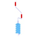 Ice fishing drill icon isometric vector. Winter lake