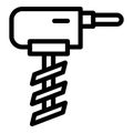 Ice fishing electric drill icon outline vector. Fisherman hole