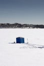 Ice fishing hut, lake Calhoun, Minneapolis, Minnesota, USA Royalty Free Stock Photo