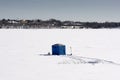 Ice fishing hut, lake Calhoun, Minneapolis, Minnesota, USA Royalty Free Stock Photo