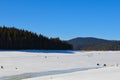 Ice fishing, Rhodope Mountains, Bulgaria