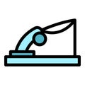 Ice fishing rod icon vector flat