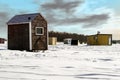 Ice Fishing Shed Royalty Free Stock Photo