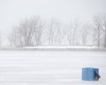 Ice Fishing Snow Storm Royalty Free Stock Photo