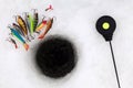 Ice fishing tools Royalty Free Stock Photo