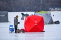 Ice Fishing Tournament, Shanties on Lake