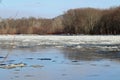 Floating ice on the Susquehanna River Royalty Free Stock Photo