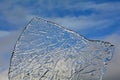 Ice floe with Grass strukture and blue sky Royalty Free Stock Photo