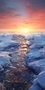 Arctic Seascape: A Stunning Photo-realistic Landscape Of Frozen Water And Ice Royalty Free Stock Photo