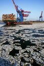 Ice Floes in Hamburg's Container Terminal