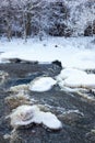 Ice floes in the river