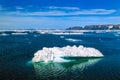 Ice floes at the rocky coastline of Svalbard Royalty Free Stock Photo