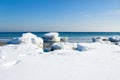 Ice floes on the seaside