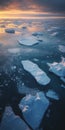 Ice Floes At Sunrise: A Canon Ts-e 17mm F4l Tilt-shift Environmental Portraiture Royalty Free Stock Photo