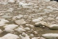 Ice floes on the water from the glacier. Ice drift Royalty Free Stock Photo