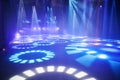 Ice floor with stage lights for ice dancing Royalty Free Stock Photo