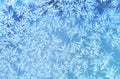 Ice flowers frozen texture on window background Royalty Free Stock Photo