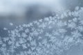 Ice flowers. Window frost. Winter time background. Frozen icy texture Royalty Free Stock Photo