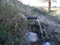 Ice-flowing natural fountain and spring pictures