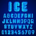 Ice font alphabet template Royalty Free Stock Photo