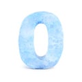 Ice font 3d rendering, number 0