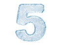 Ice font. Number five Royalty Free Stock Photo