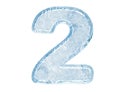 Ice font. Number two Royalty Free Stock Photo