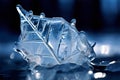 ice formation on a leaf creating a delicate crystal g