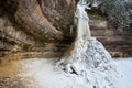 Ice formation, Munising Falls, Michigan, pictured rocks national lakeshore Royalty Free Stock Photo