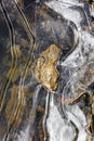 Ice formation over lake water,abstract background