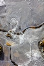 Ice formation over lake water,abstract background