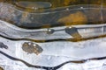 Ice formation over lake water,abstract background