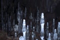 Ice formations in a cave Royalty Free Stock Photo