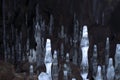 Ice formations in a cave