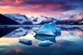 Ice formations and icebergs in Glacier Lagoon, Iceland, Europe