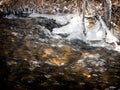 Ice formations in late autumn along Calf Creek, south central Utah Royalty Free Stock Photo