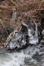 Ice on a frozen creek Royalty Free Stock Photo