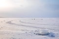 Ice on frozen lake