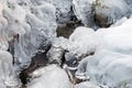 Ice frozen stream water freeze formation Royalty Free Stock Photo