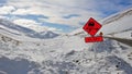 Ice and grit warning sign Royalty Free Stock Photo