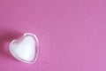 Ice heart on pink abstract valentine love background Royalty Free Stock Photo