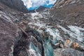 Ice high in the mountains. Small Aktru glacier in the Altai mountains