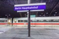 ICE high-speed train at Berlin main railway station Hauptbahnhof Hbf in Germany Royalty Free Stock Photo