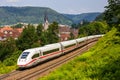 ICE 4 high-speed train of Deutsche Bahn on Geislinger Steige near Geislingen, Germany Royalty Free Stock Photo