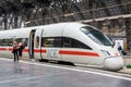 An ICE high speed train in Frankfurt (Main) Central Station, Germany Royalty Free Stock Photo