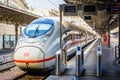 An ICE high speed train stationing in Paris Gare de l'Est station Royalty Free Stock Photo