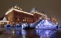 Ice hill between the Revolution square and Manezhnaya at Christmas, Moscow