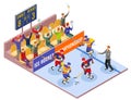 Ice Hockey Championship Isometric Composition