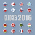 Ice hockey country flags icons Royalty Free Stock Photo